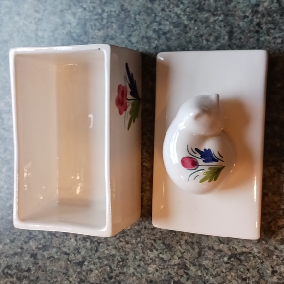 Home Vingage Cat Trinket  Box Signed - Picture 2 of 8